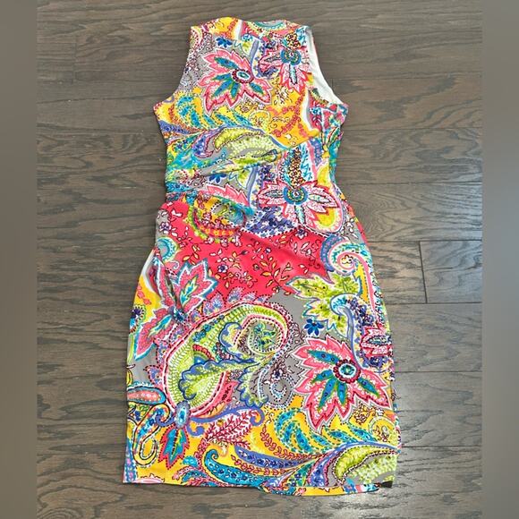 Lauren Ralph Lauren Paisley Jersey Dress Size 4 - Picture 4 of 10